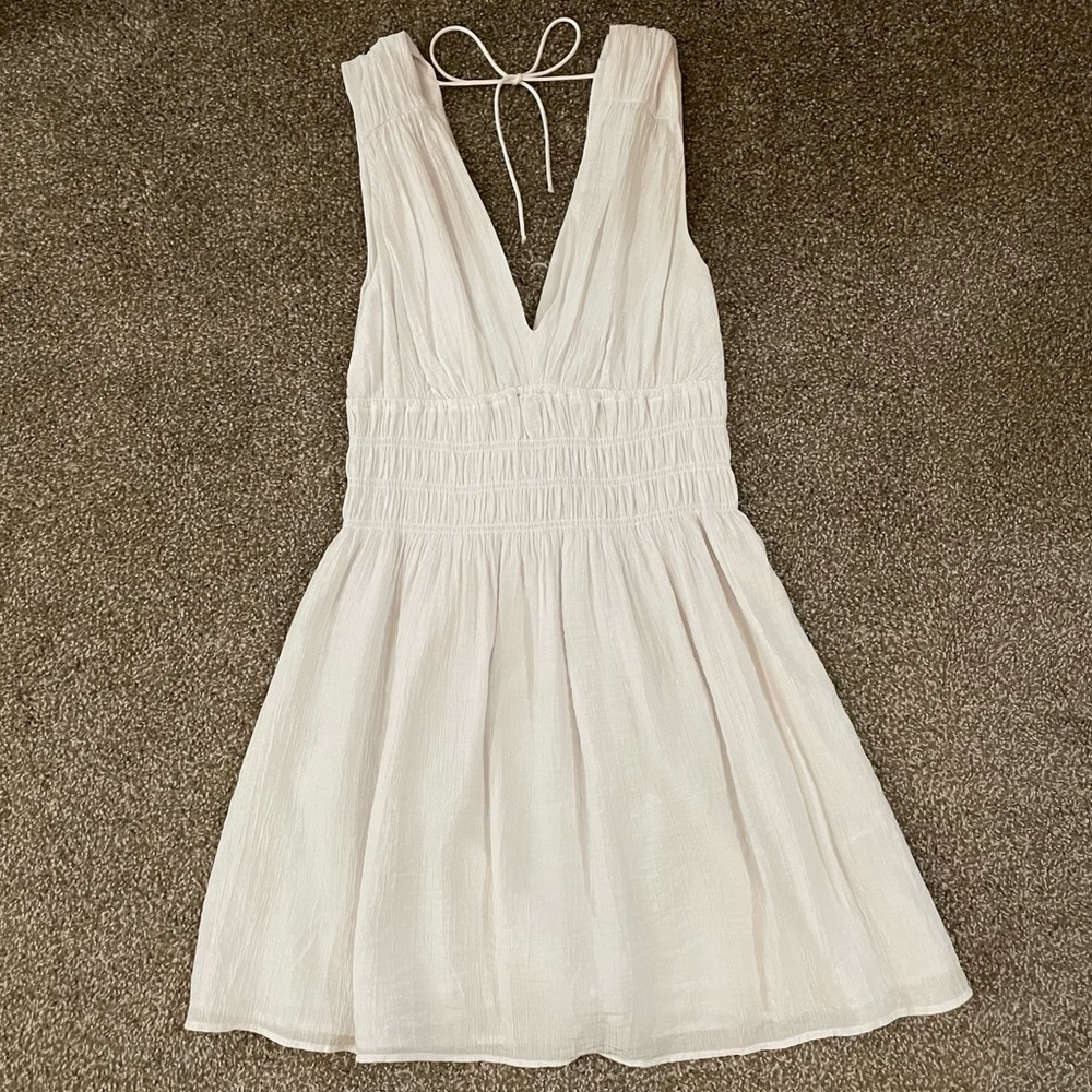 Abercrombie White Plunge Mini Dress